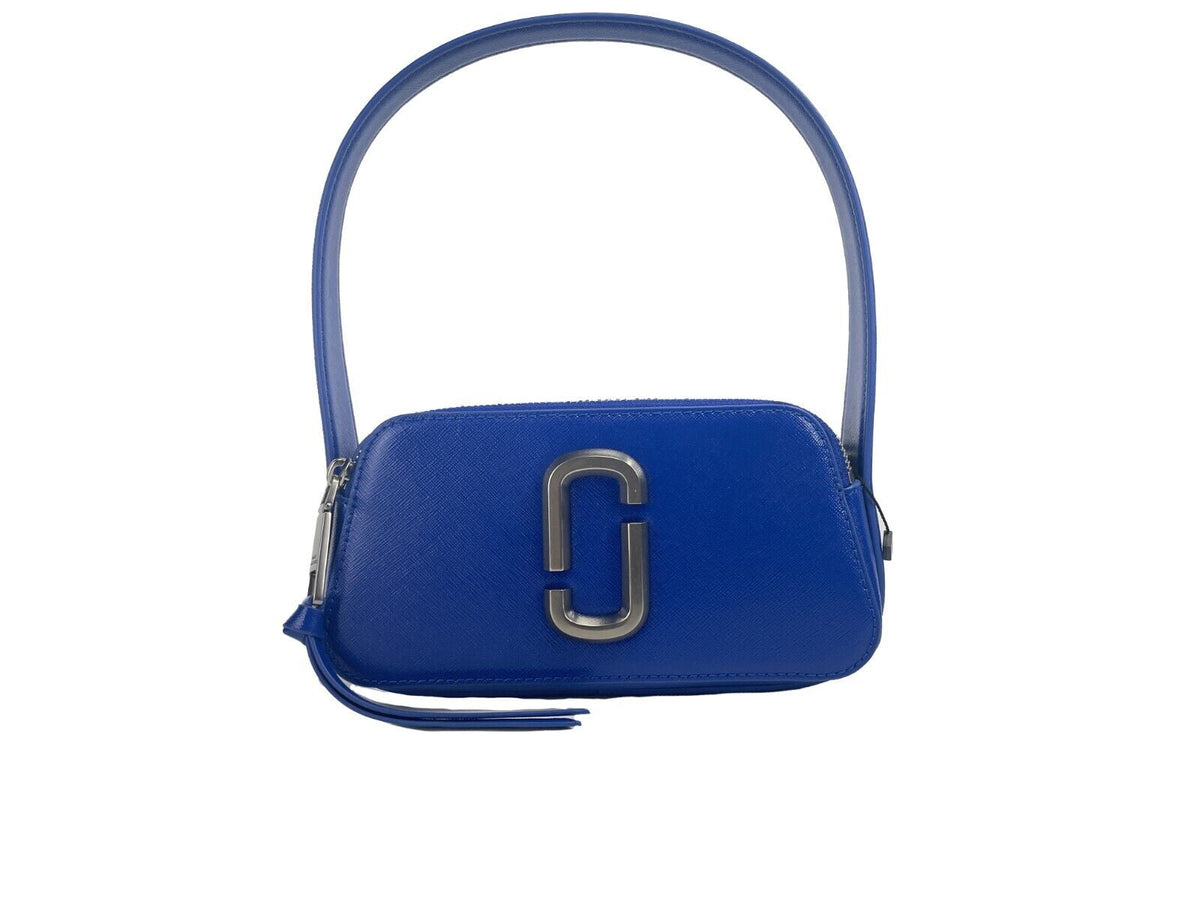 Elevate your style with Marc Jacobs The Slingshot Leather Shoulder Bag, a luxurious cobalt blue accessory crafted from high-quality leather, perfect for any sophisticated occasion.