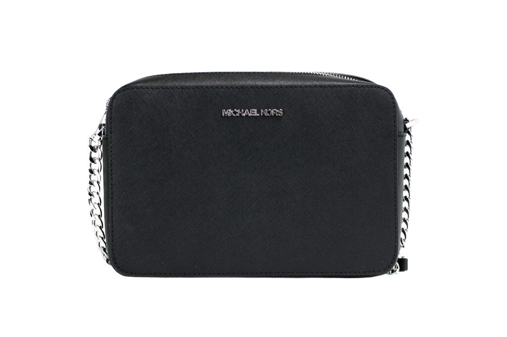 Discover the Michael Kors Jet Set Large East West Black Saffiano Leather Crossbody Handbag, a timeless blend of elegance and functionality for the discerning individual.