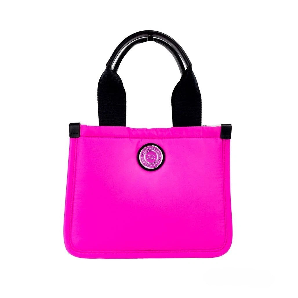 Elevate your style with the Marc Jacobs Small Neon Fuchsia Nylon Tote, a masterpiece of vibrant design and exceptional craftsmanship, perfect for every occasion.