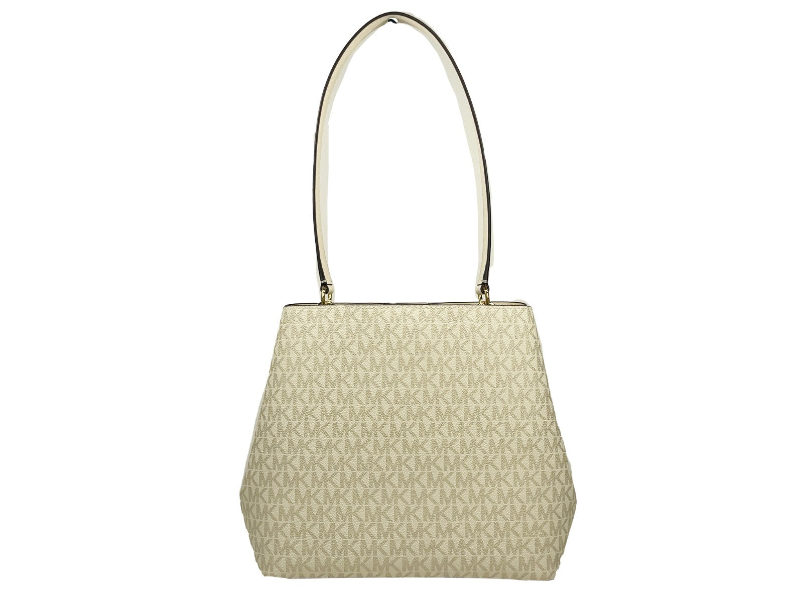Elevate your style with the Michael Kors Medium Pratt Bucket Shoulder Bag, a masterpiece of premium leather and PVC, embodying timeless elegance for the discerning individual.