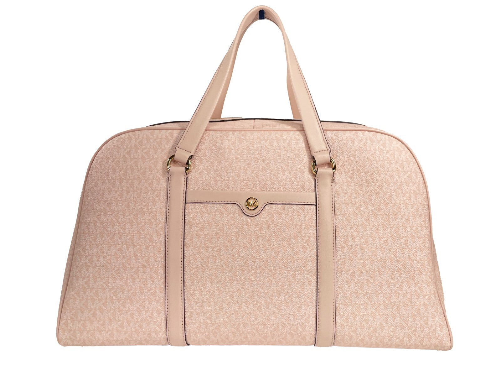 Indulge in the elegance of the Michael Kors Travel Extra Large Weekender Bag, crafted from premium PVC, perfect for sophisticated getaways and timeless style.