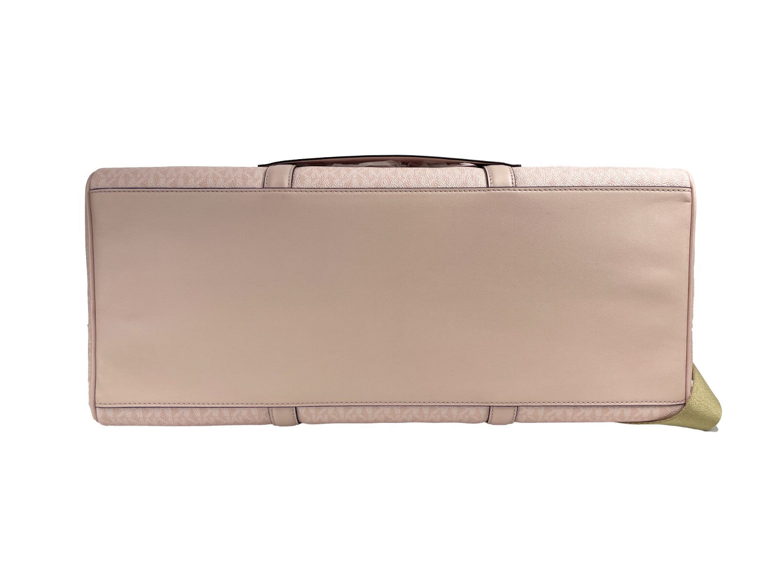Elevate your travel experience with the Michael Kors Travel Extra Large Weekender Bag, crafted from premium PVC in an elegant powder blush, embodying sophistication and style.