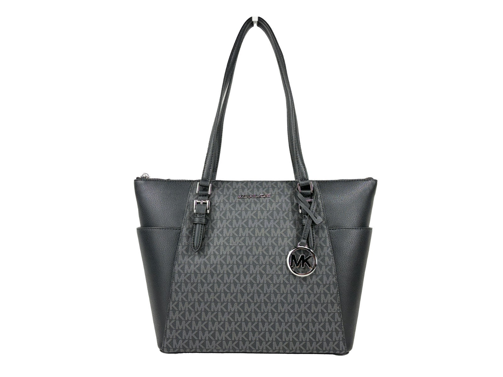 Discover the Michael Kors Charlotte Leather Top Zip Tote Bag, a masterpiece of Saffiano leather that embodies timeless elegance and sophistication for the discerning individual.