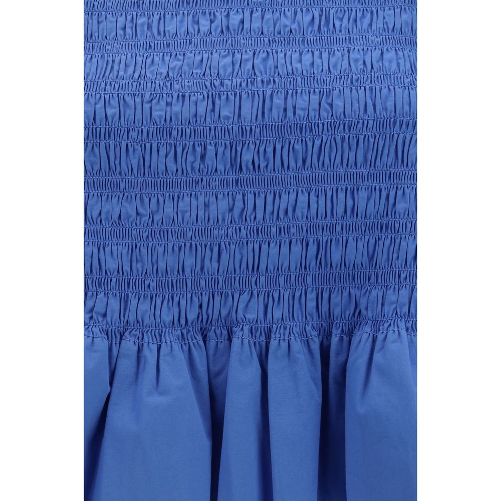 Ganni Blue Cotton Blouse - Effortless Elegance for the Discerning