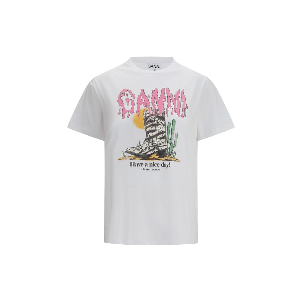 Ganni White Cotton T-Shirt - Effortless Luxury for Every Day