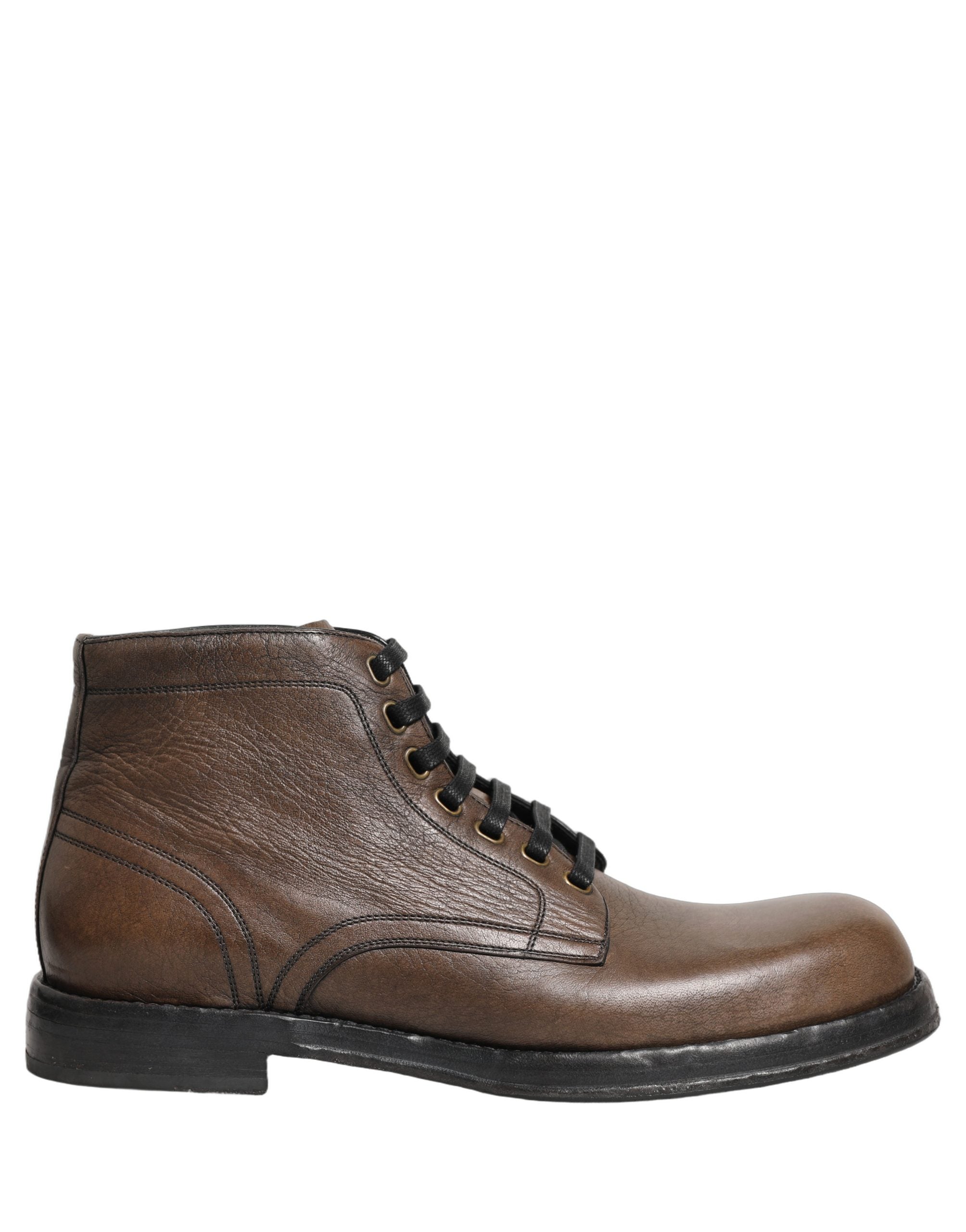 Dolce & Gabbana Brown Perugino Leather Ankle Boots - Luxury Elegance