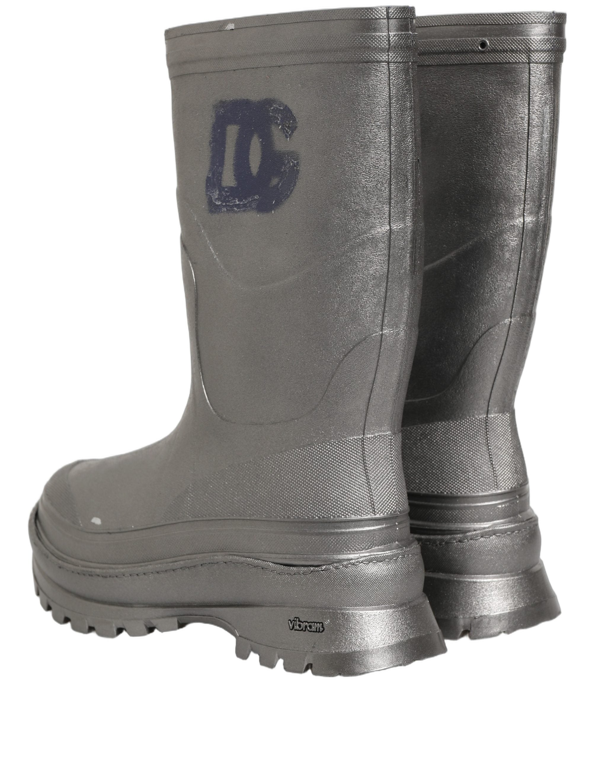 Dolce & Gabbana Metallic Silver Rain Boots - Luxe Couture Elegance