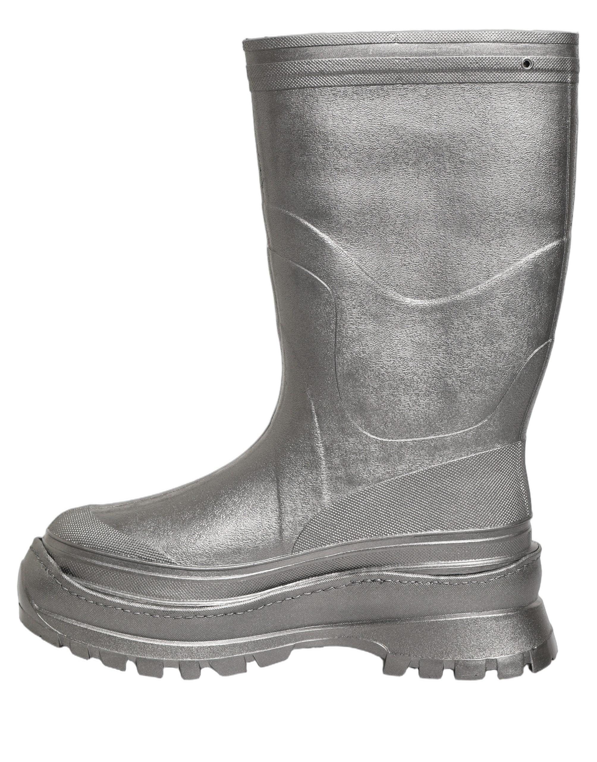 Dolce & Gabbana Metallic Silver Rain Boots - Luxe Couture Elegance