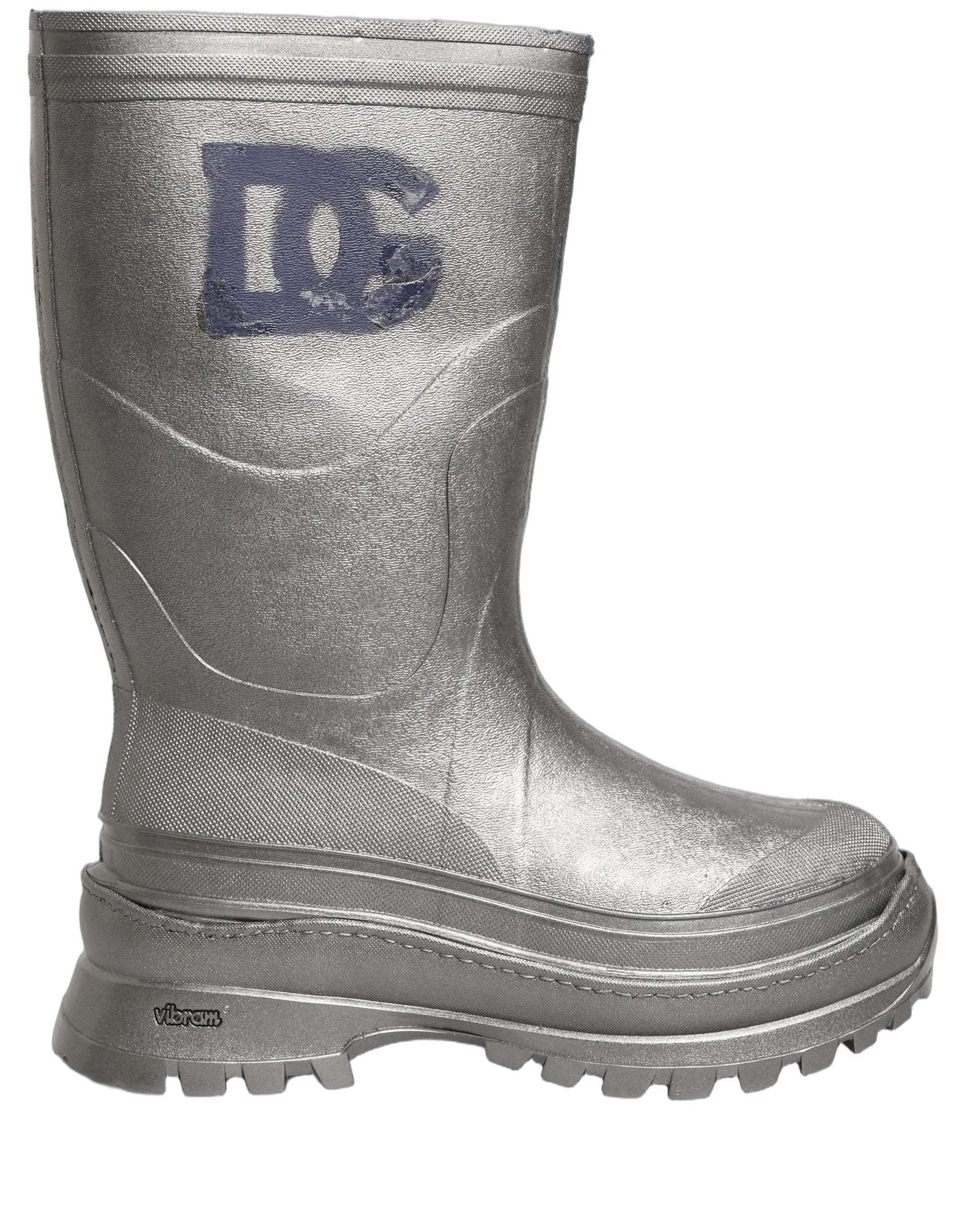 Dolce & Gabbana Silver Pull-On Rain Boots - Artisanal Luxury