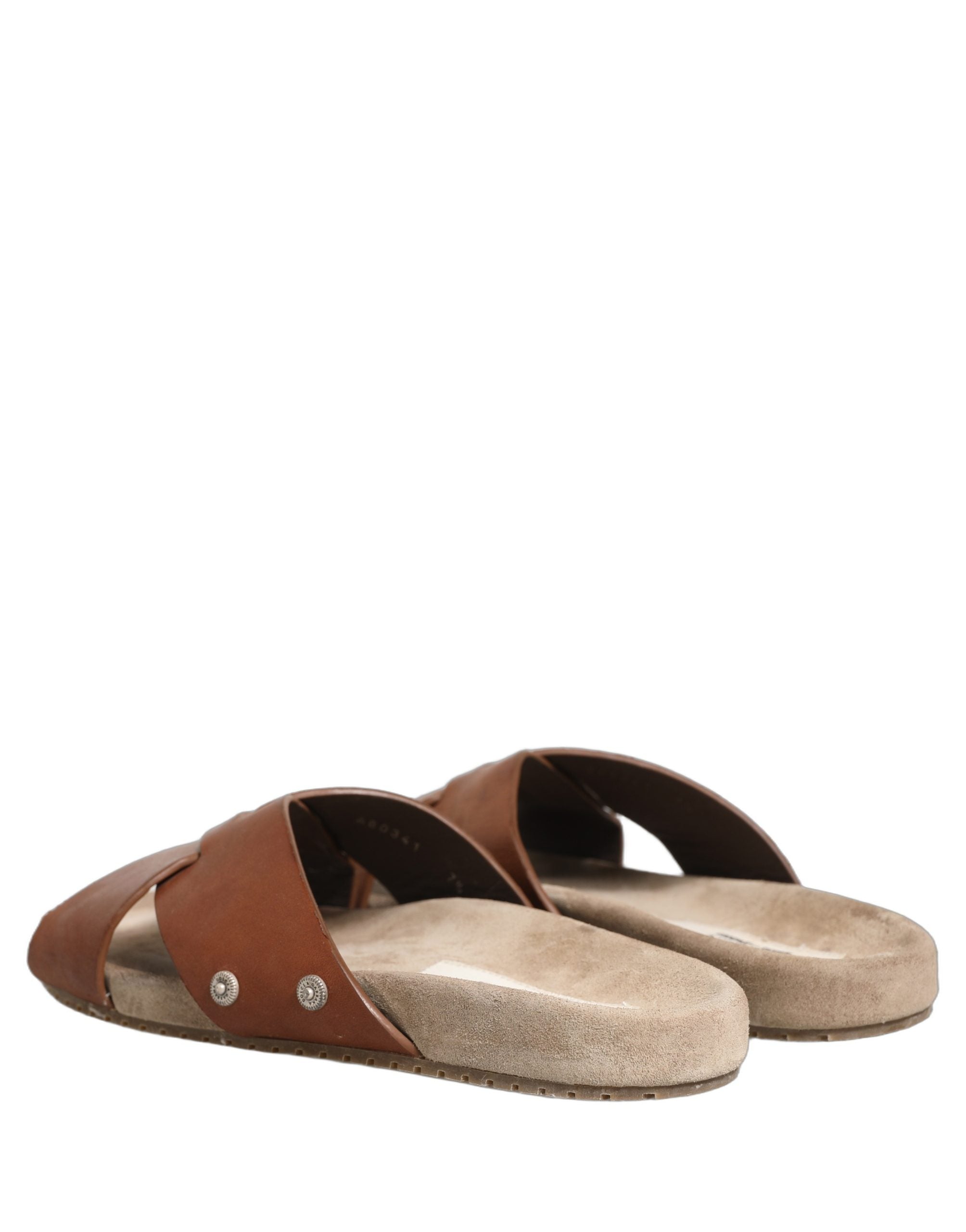 Dolce & Gabbana Brown Calf Leather Slides - Timeless Luxury