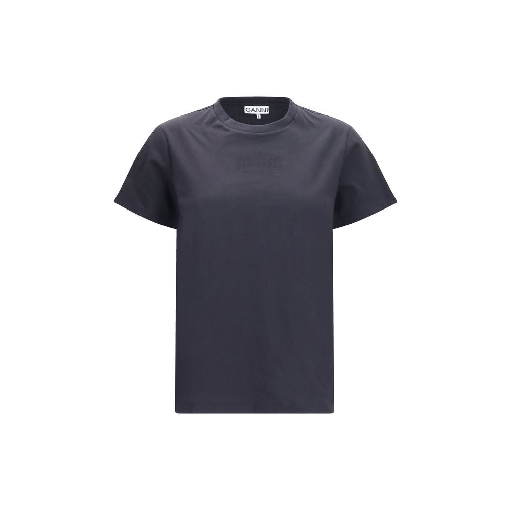 Ganni Black Cotton T-Shirt - Effortless Elegance for Every Occasion