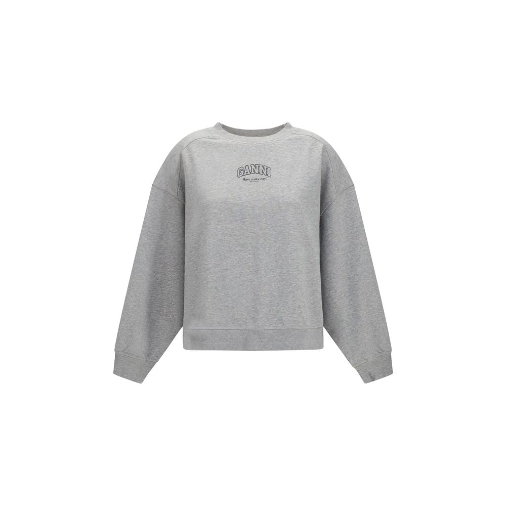 Ganni Gray Cotton Sweatshirt - Effortless Luxury Style