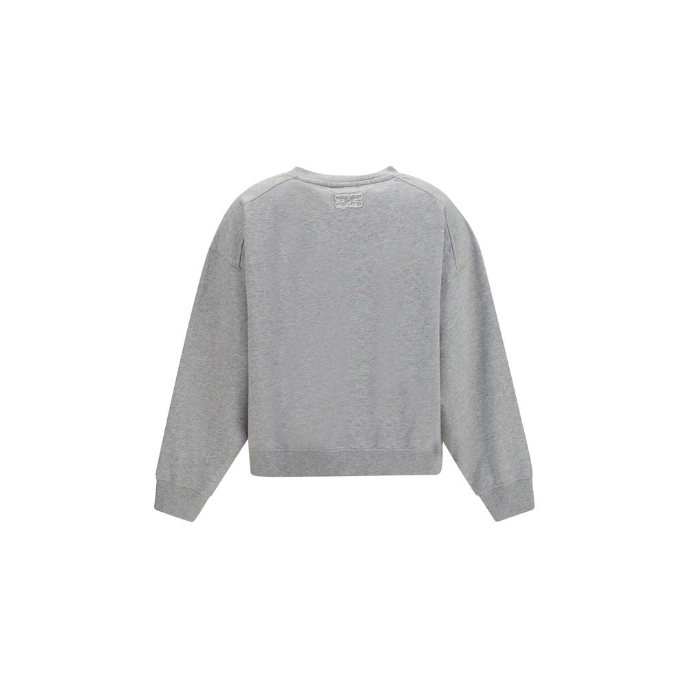 Ganni Gray Cotton Sweatshirt - Effortless Luxury Style