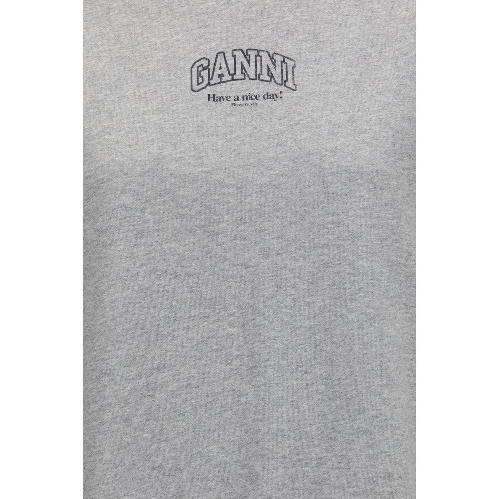 Ganni Gray Cotton Sweatshirt - Effortless Luxury Style