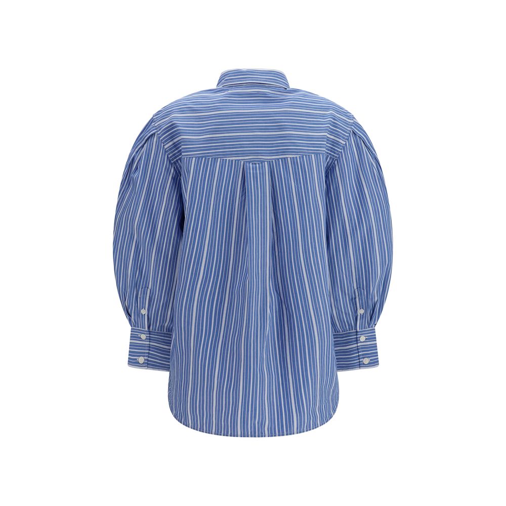 Ganni Blue Cotton Pattern Shirt - Effortless Luxe Elegance