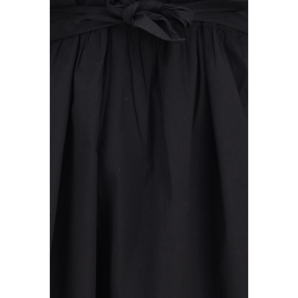 Ganni Black Midi Dress - Timeless Elegance in Cotton Blend