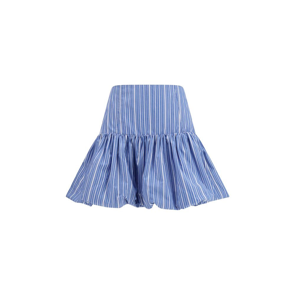 Ganni Blue Cotton Mini Skirt - Effortless Chic Elegance