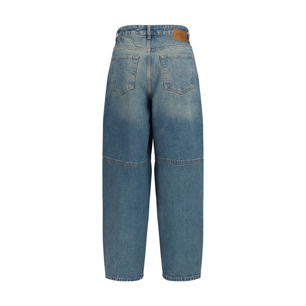Ganni Blue Cotton Tapered Jeans - Effortless Luxe Elegance