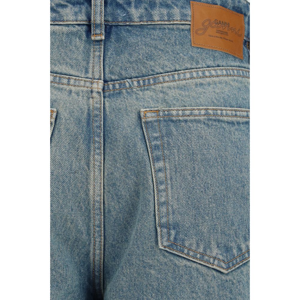Ganni Blue Cotton Tapered Jeans - Effortless Luxe Elegance