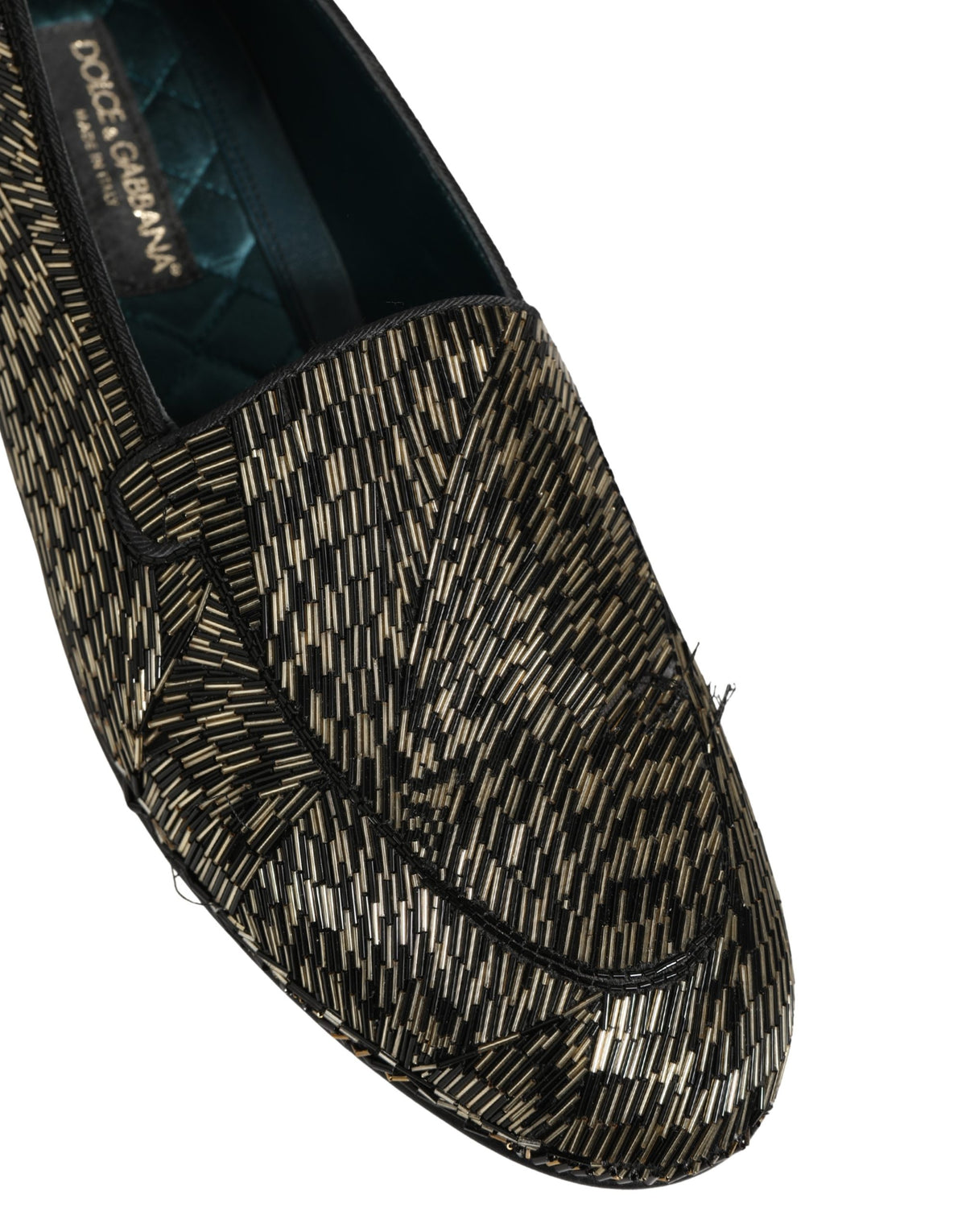 Dolce & Gabbana Black Silver Embellished Dress Loafers for Luxe Elegance