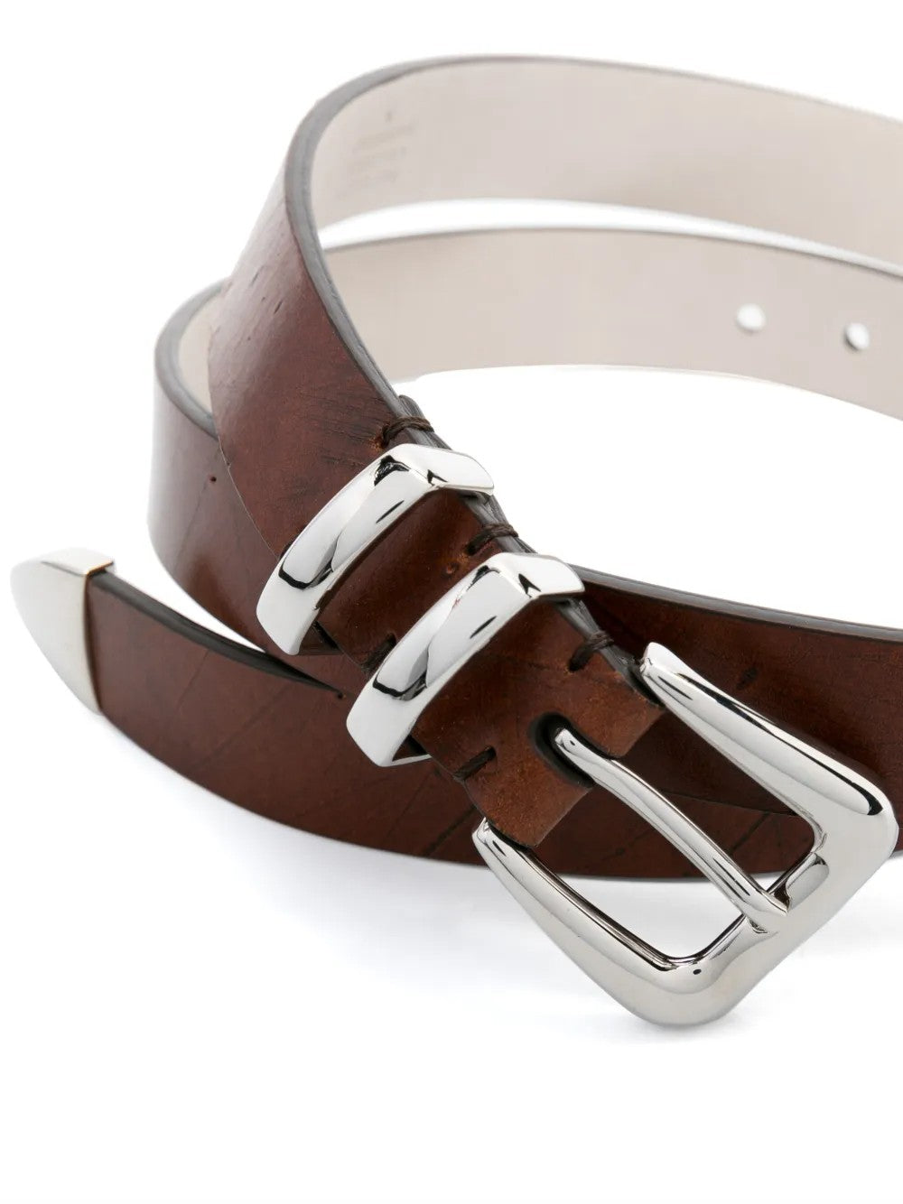Brunello Cucinelli White Leather Regular Belt