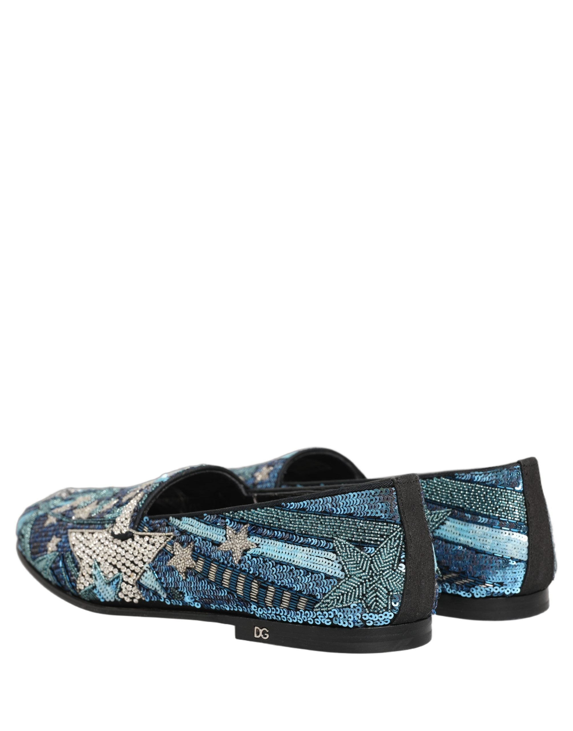 Elevate your style with Dolce & Gabbana's Multicolor Embroidered Sequin Loafers, a masterpiece of Italian craftsmanship that embodies luxury and artistic allure.