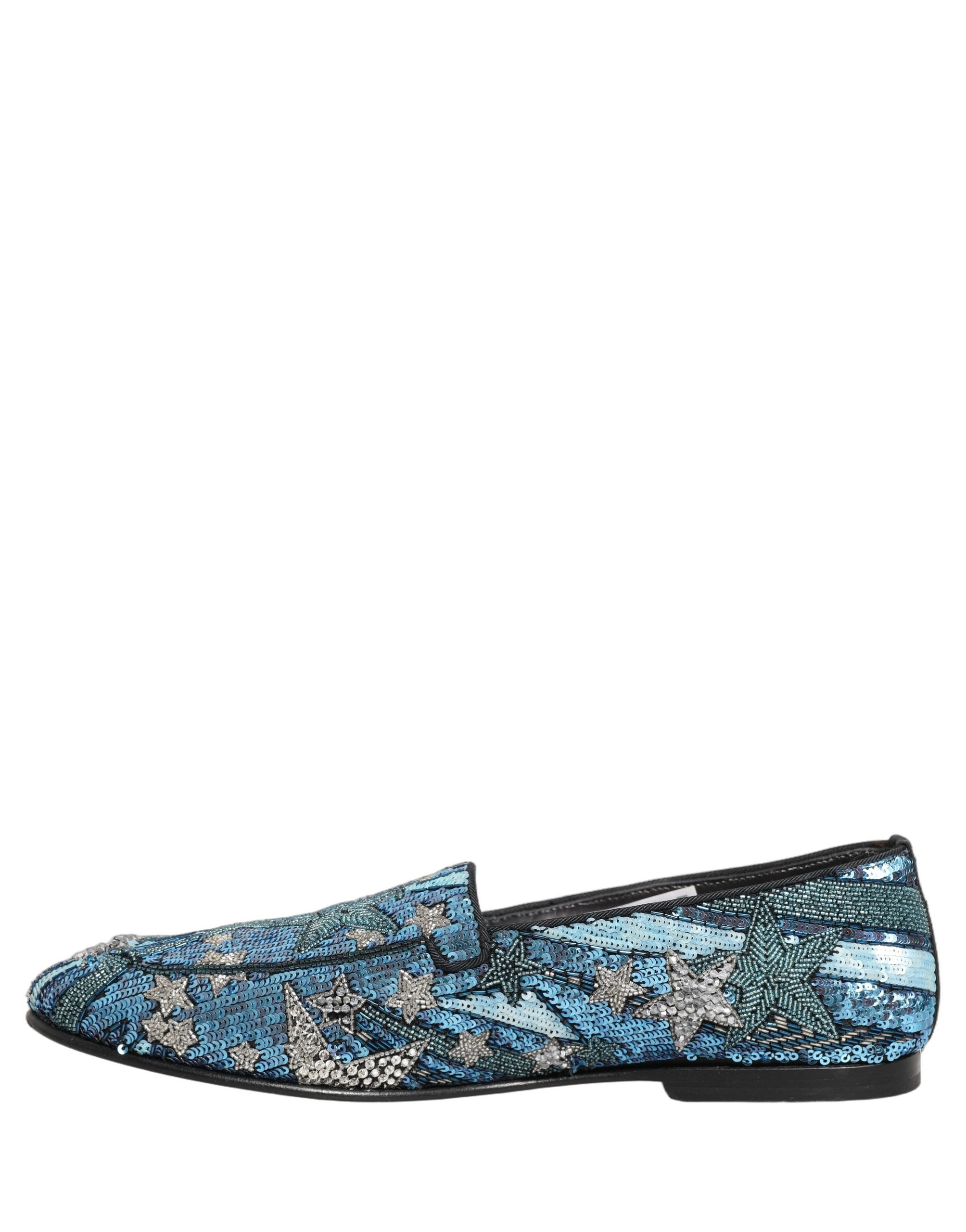Experience the exquisite allure of Dolce & Gabbana's Multicolor Embroidered Sequin Loafers, where Italian craftsmanship meets vibrant artistry, elevating your style with unparalleled luxury.