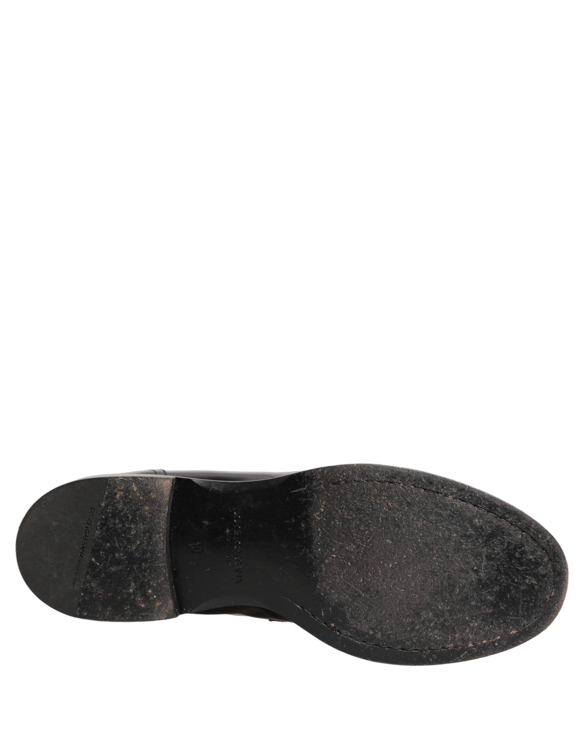 Dolce & Gabbana Black Leather Dress Loafers, Artisanal Elegance