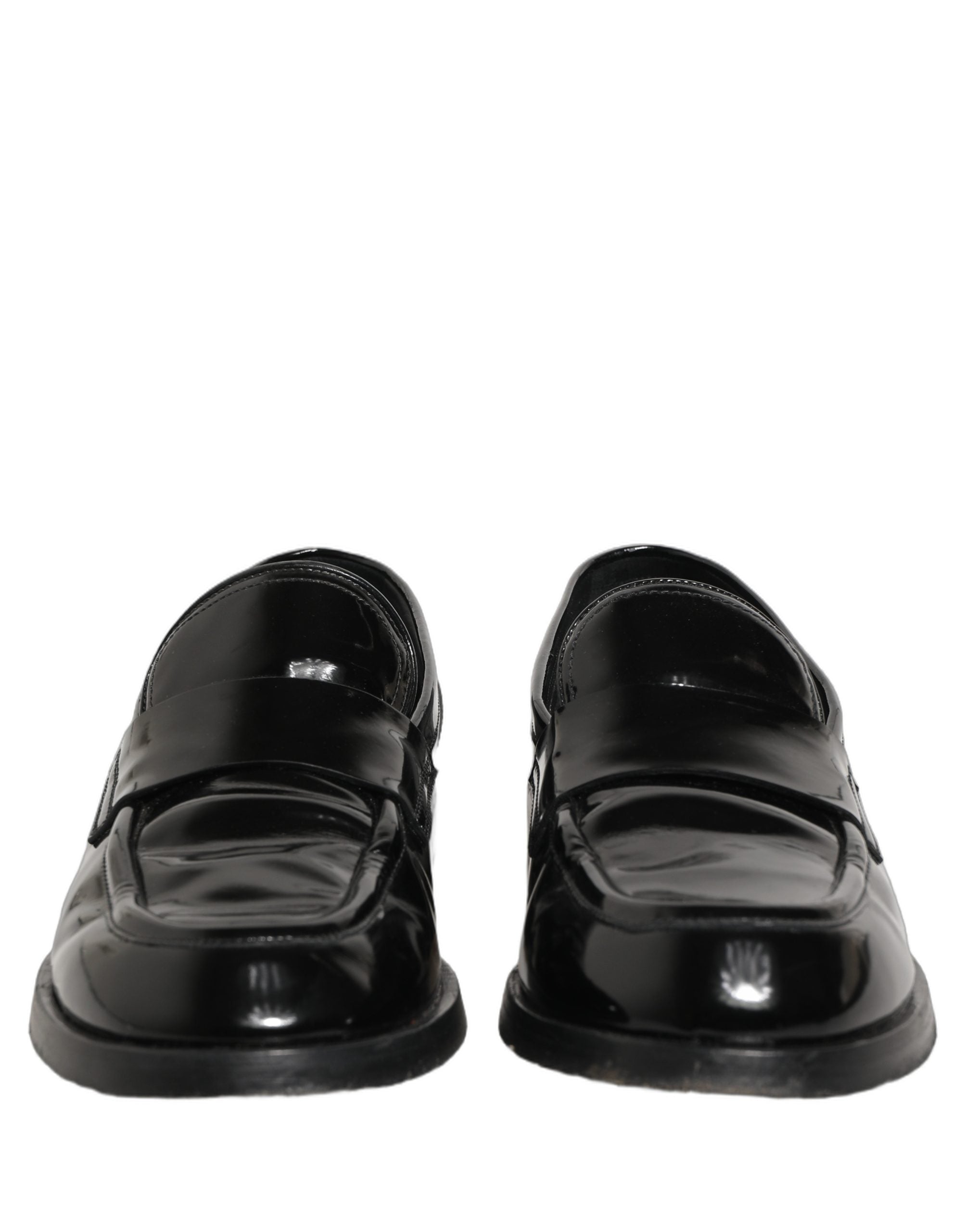 Dolce & Gabbana Black Leather Dress Loafers, Artisanal Elegance