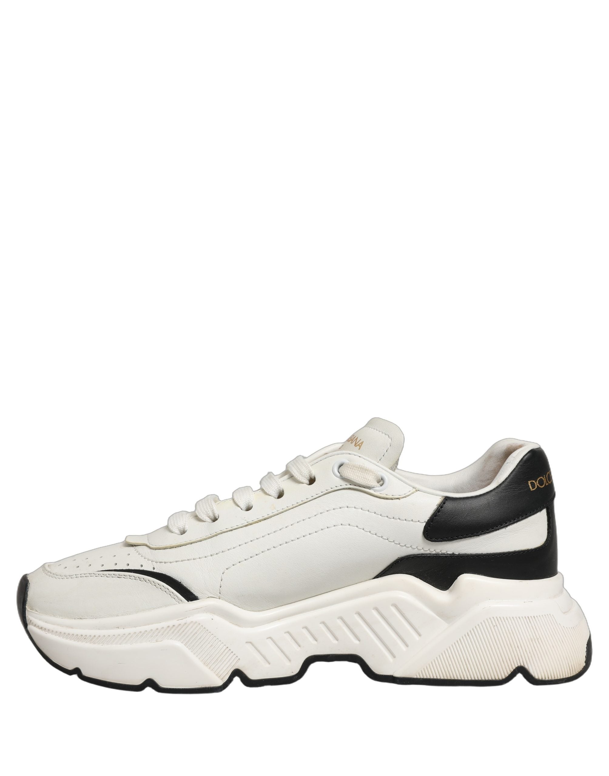 Dolce & Gabbana White Black Daymaster Low Top Men Sneakers Shoes