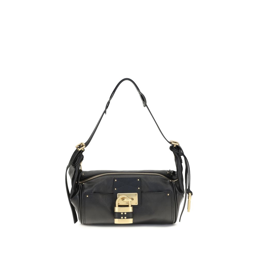 Chloé Black Calf Leather Bos Taurus Shoulder Bag, artisanal luxury