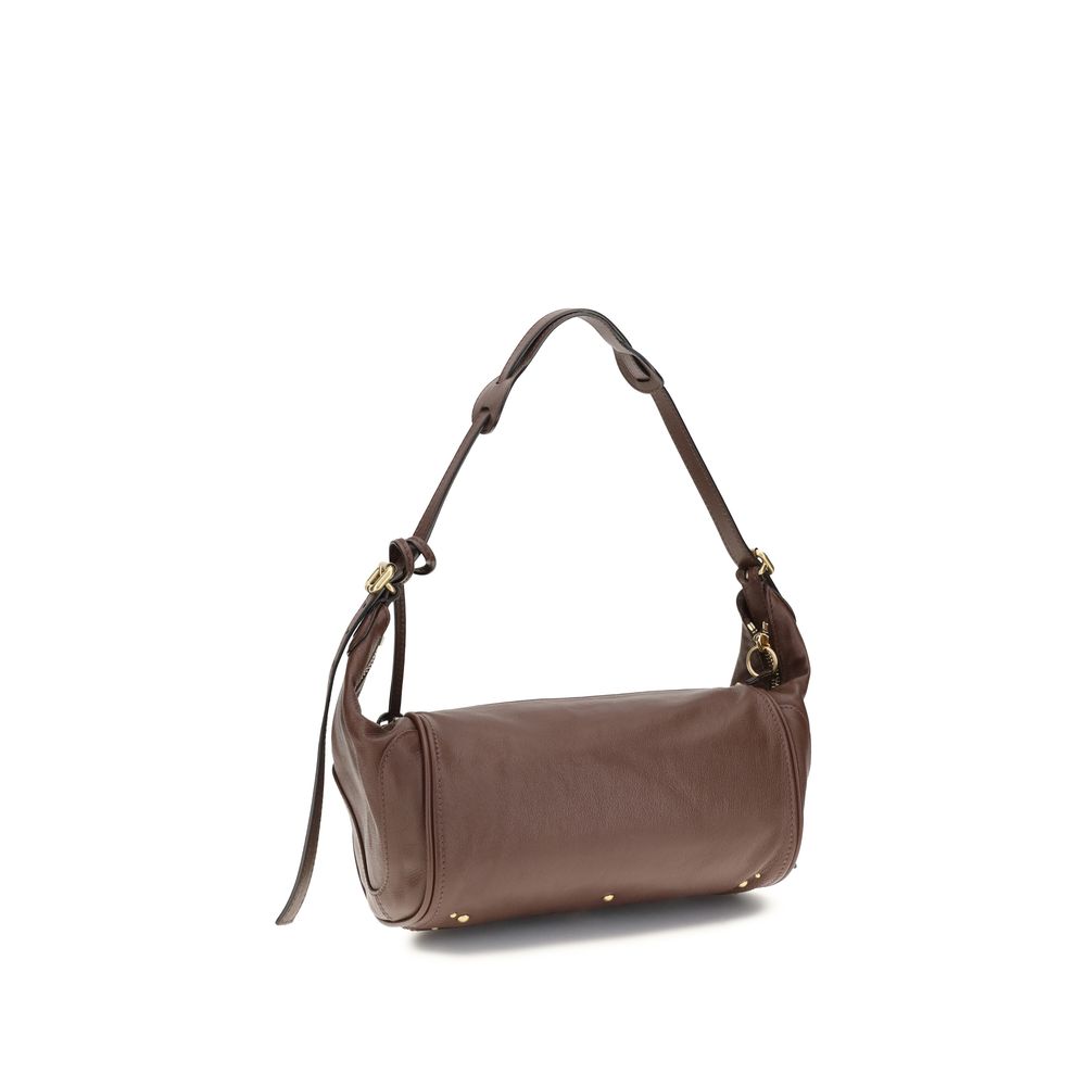 Chloé Brown Calf Leather Bos Taurus Shoulder Bag, Designer Couture