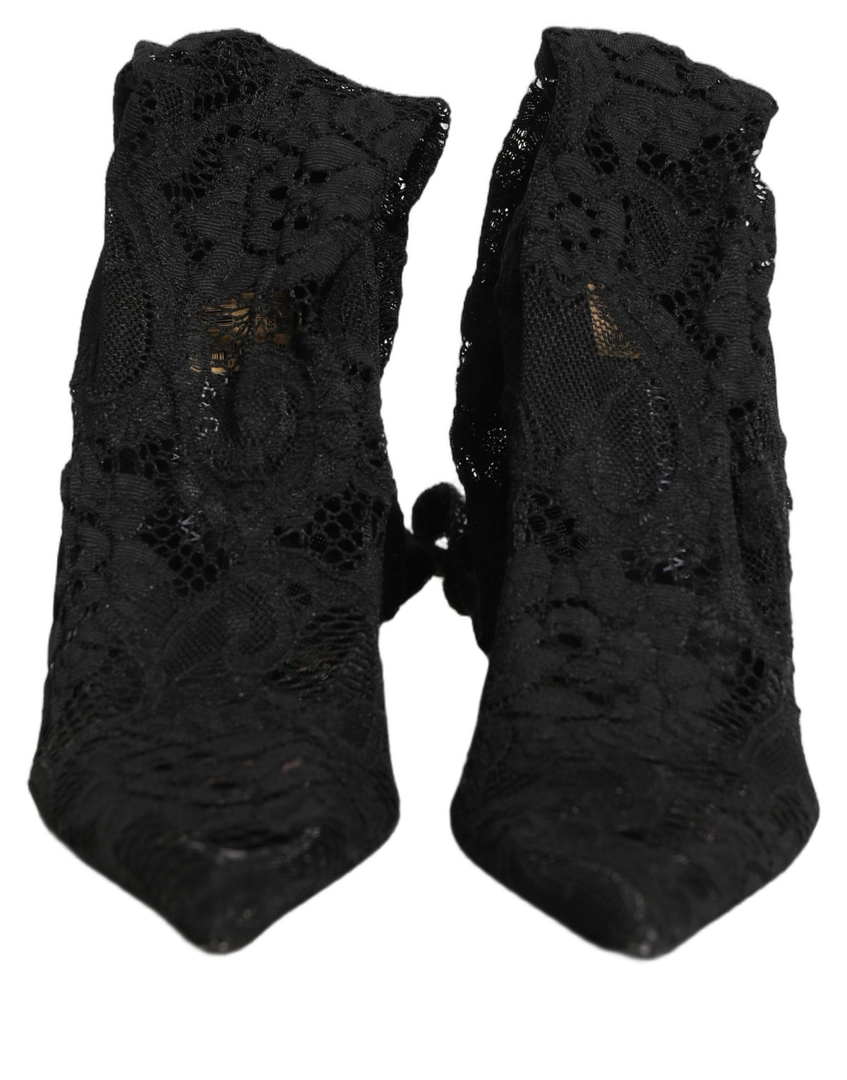 Dolce & Gabbana Black Lace Socks Boots - Timeless Luxury Elegance