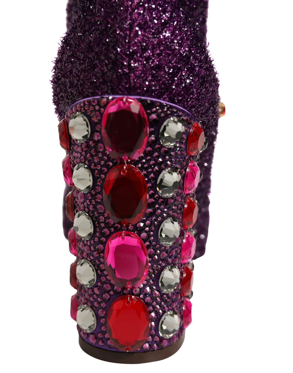 Dolce & Gabbana Purple Crystal Lurex Fantasy Boots - Luxury Couture