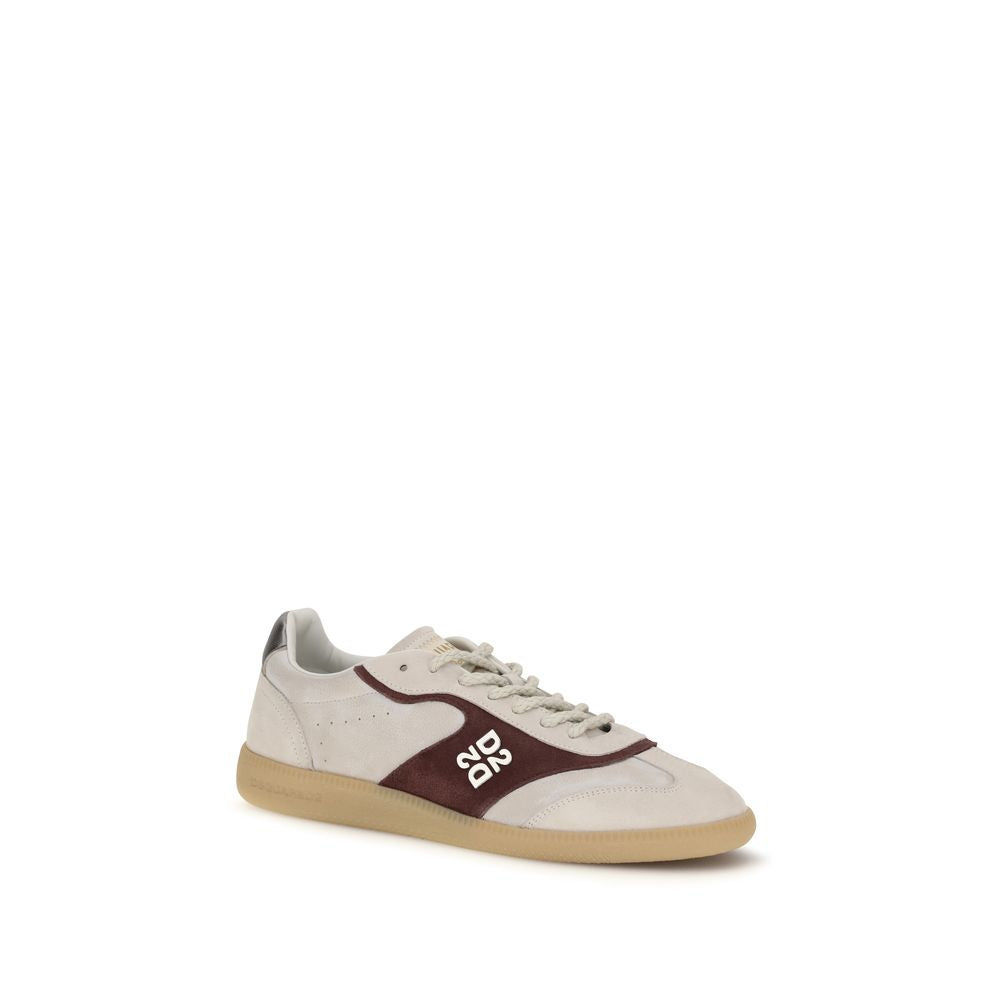 Dsquared² Beige Calf Leather Sneakers – Designer Urban Elegance