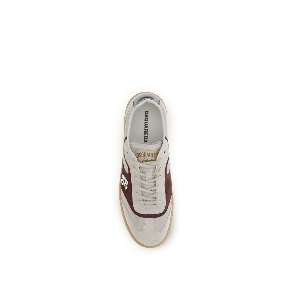 Dsquared² Beige Calf Leather Sneakers – Designer Urban Elegance
