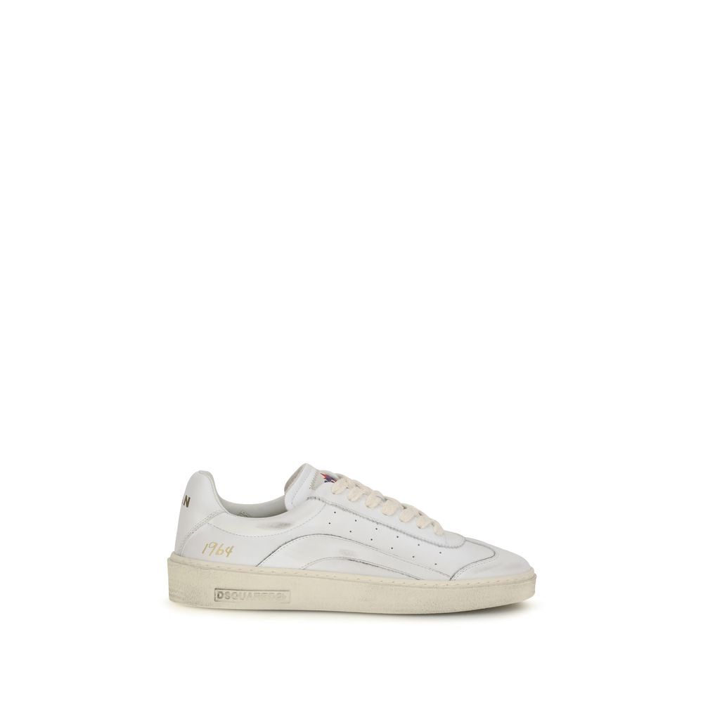 Dsquared² White Calf Leather Low Top Sneakers - Designer Luxury