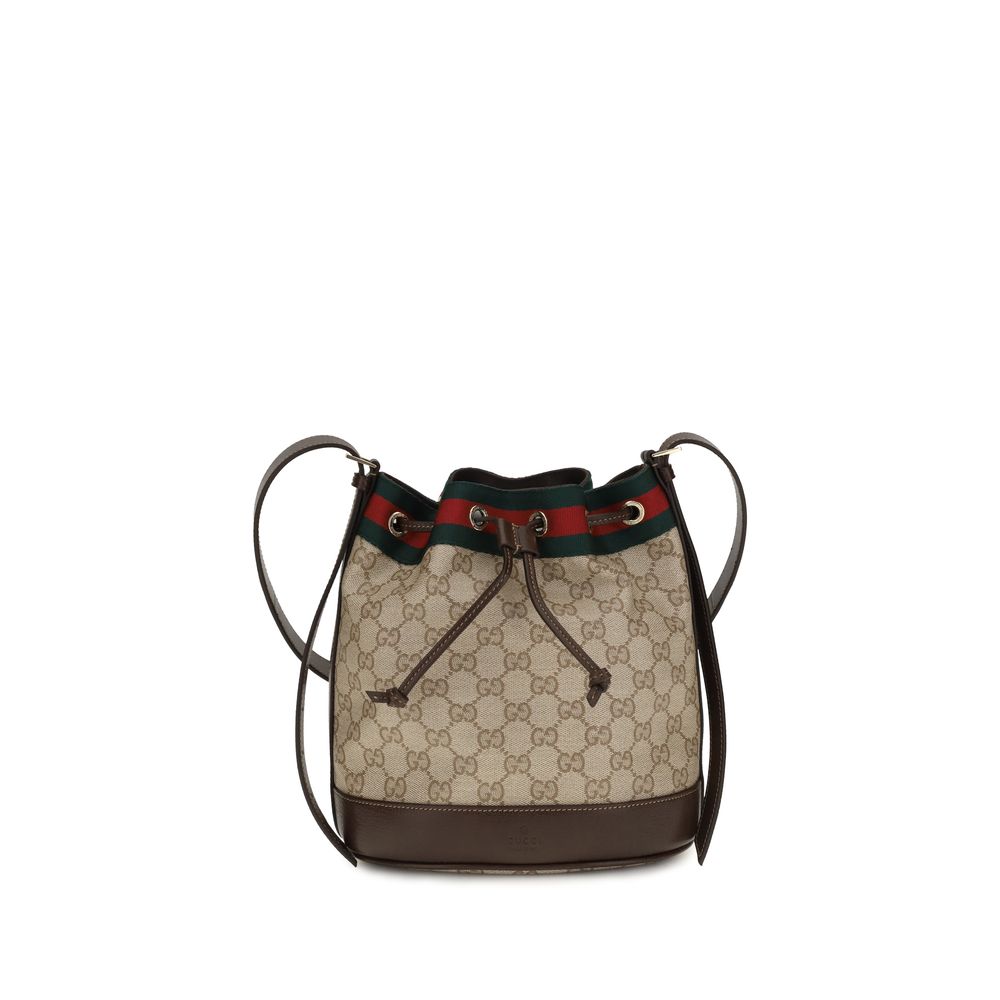Gucci Beige Fabric Handbag - Designer Mini Bucket Bag Couture