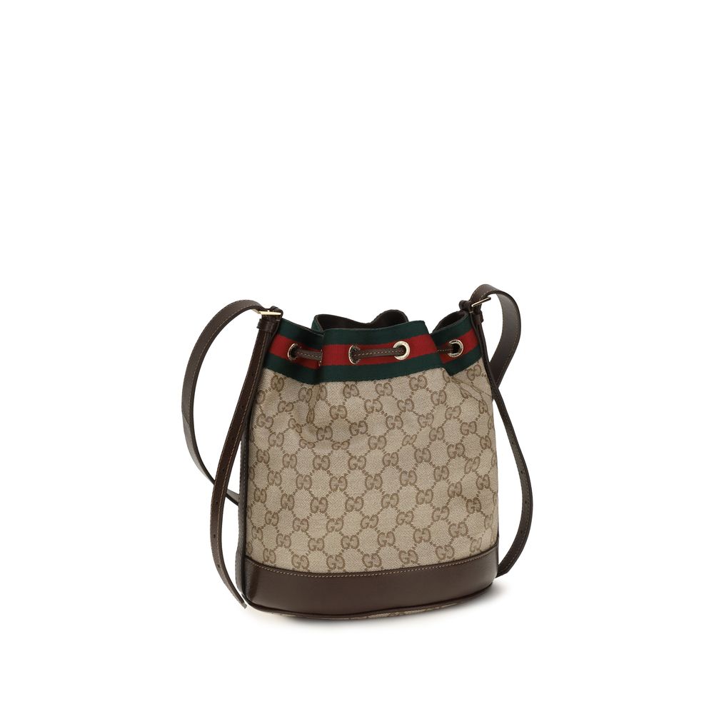 Gucci Beige Fabric Handbag - Designer Mini Bucket Bag Couture