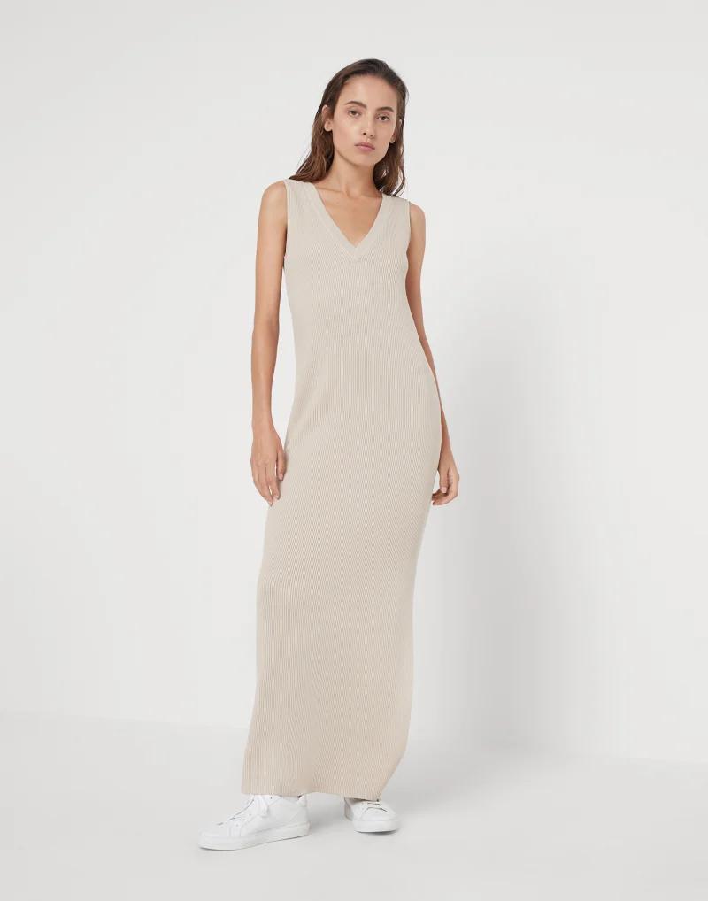 Brunello Cucinelli Natural Cotton Casual Dress