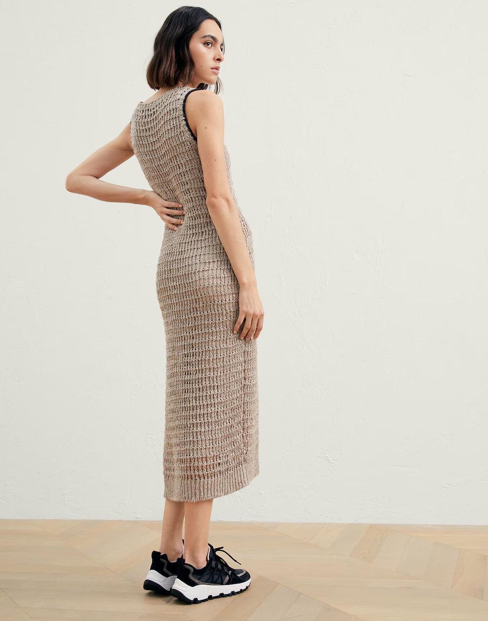 Brunello Cucinelli Bicolor Linen Casual Dress