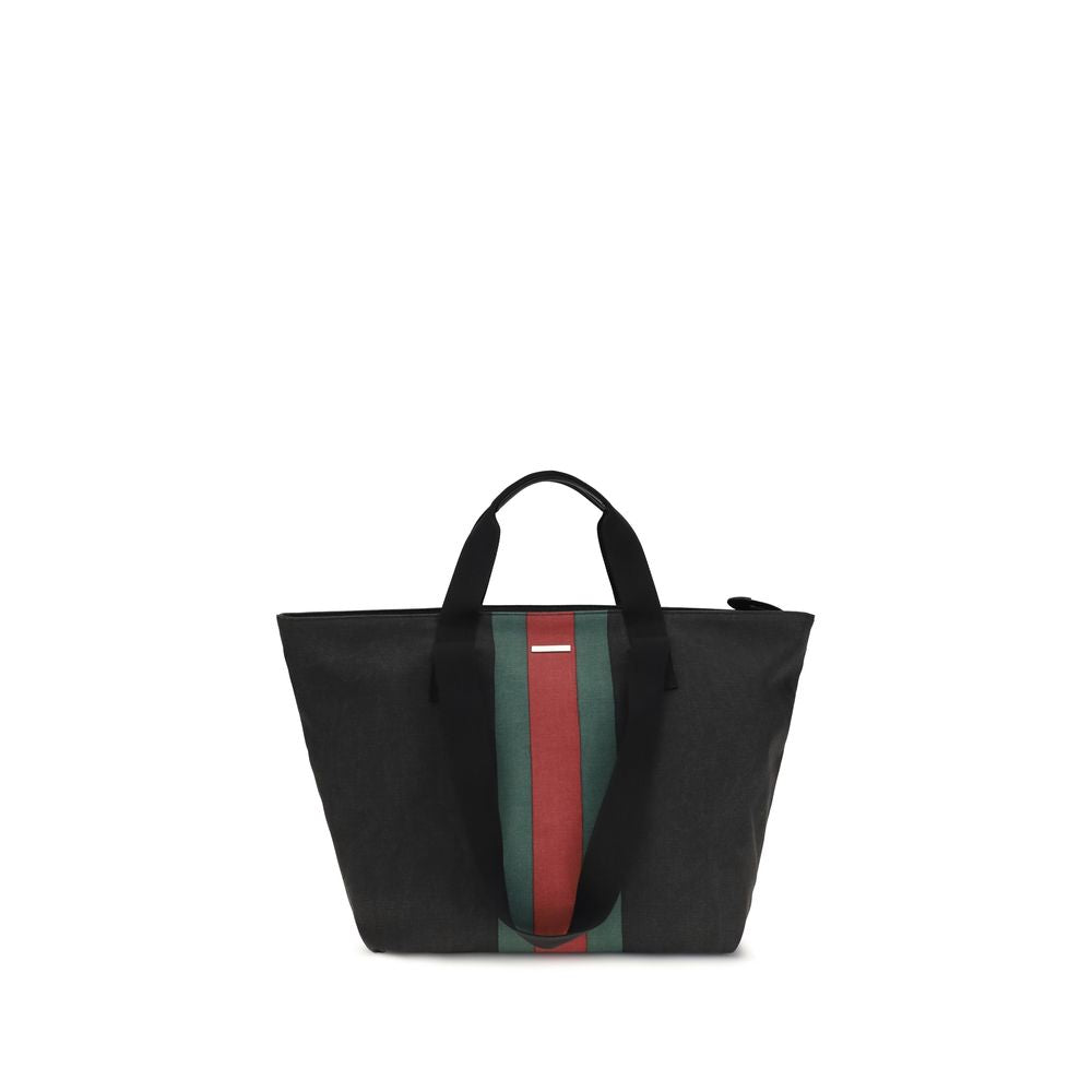 Gucci Black Fabric Shoulder Bag | Artisanal Luxury Elegance