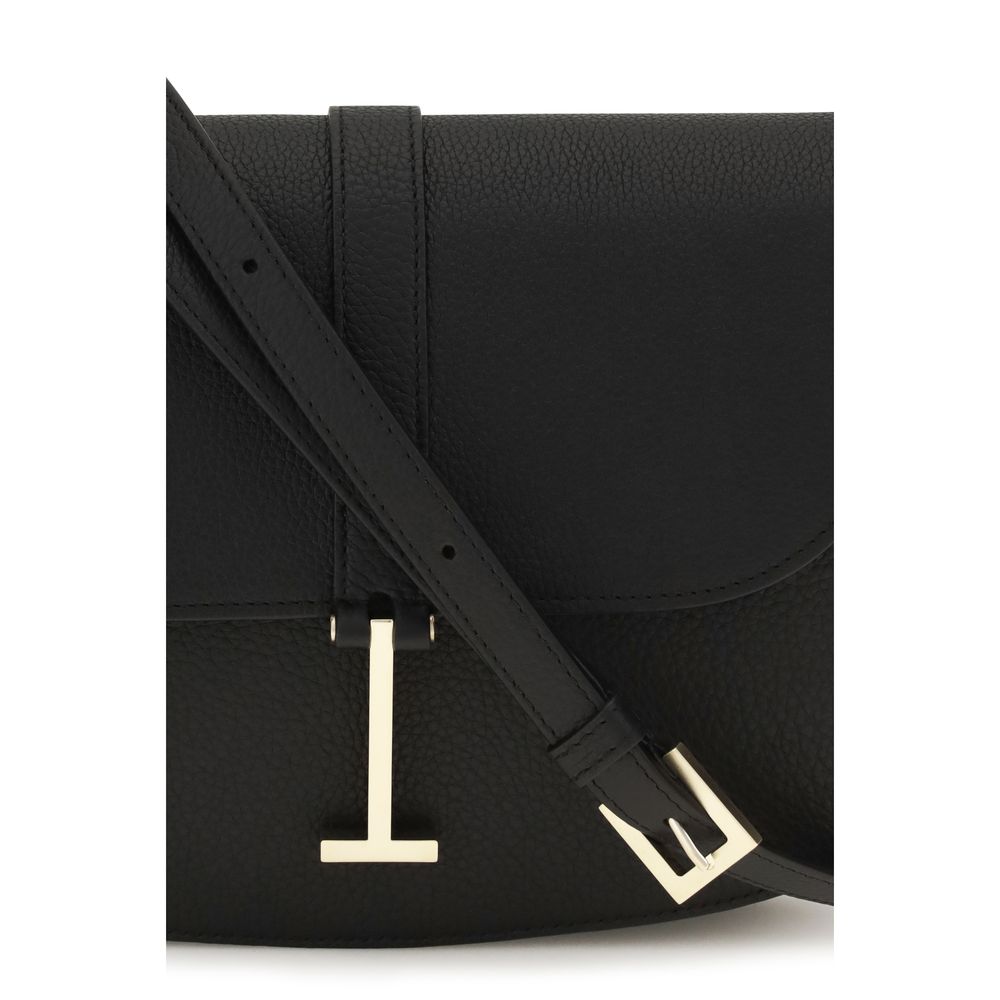 Elevate your elegance with the Tom Ford Black Calf Leather Bos Taurus Shoulder Bag, a fusion of artisanal luxury and contemporary design, perfect for discerning tastes.