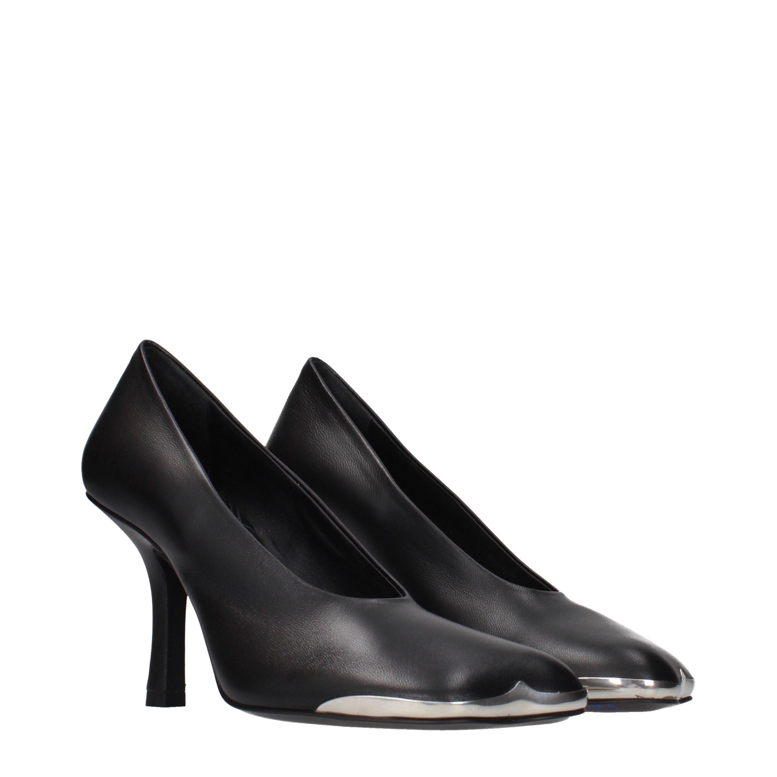 Burberry Black Leather High Heel Pumps - Artisanal Elegance