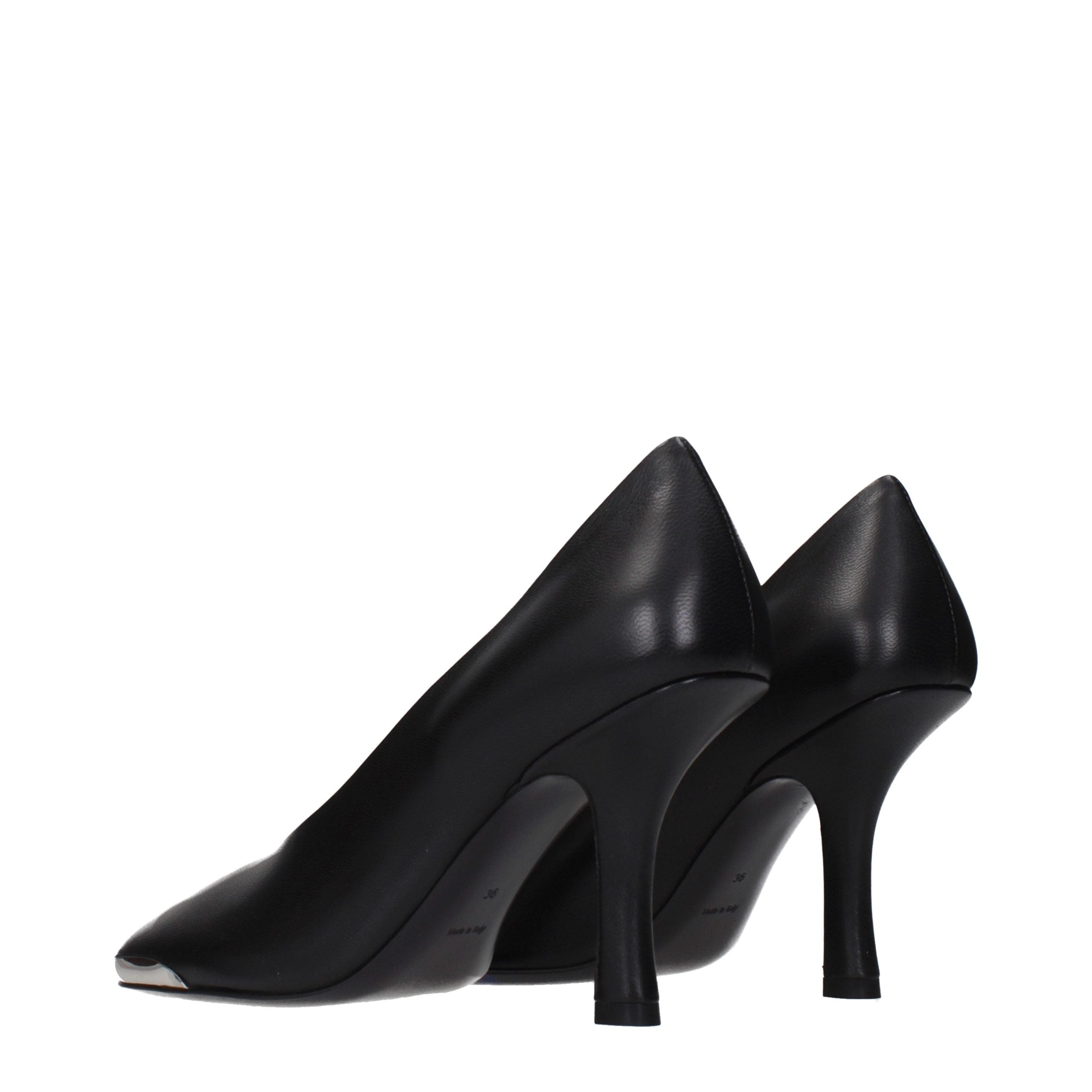 Burberry Black Leather High Heel Pumps - Designer Couture Elegance