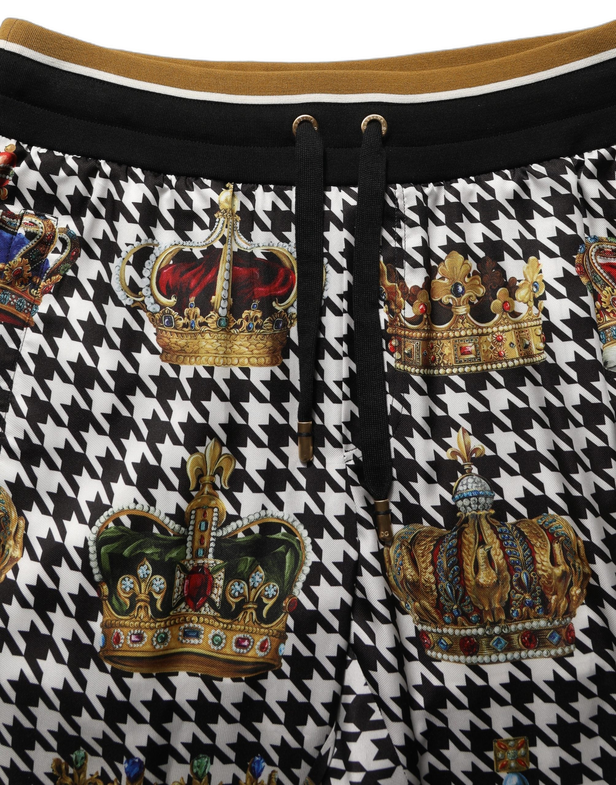 Dolce & Gabbana Multicolor Houndstooth Designer Sweatpants Couture