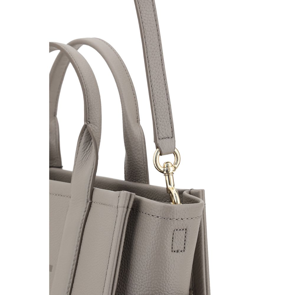 Elevate your style with the Marc Jacobs Gray Calf Leather Bos Taurus Handbag, a luxurious blend of grained leather and sophisticated design, perfect for discerning individuals.