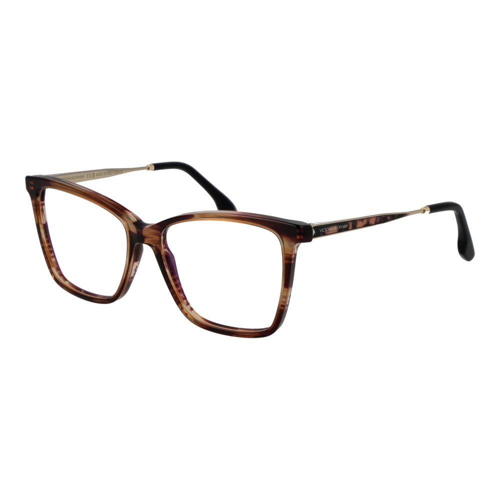 Experience the artistry of Victoria Beckham's Brown Metal & Plastic Glasses, where exquisite craftsmanship meets luxurious elegance, perfect for the discerning individual.
