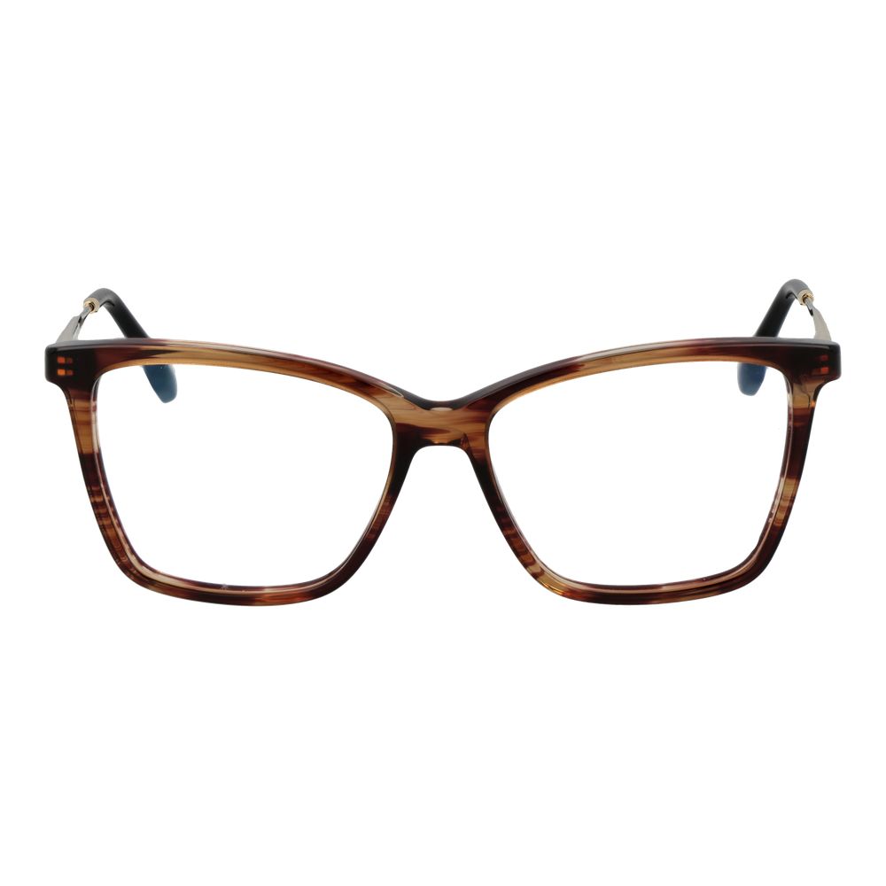 Experience the exquisite craftsmanship of Victoria Beckham's Brown Metal & Plastic Glasses, where artisanal elegance meets modern sophistication for the discerning individual.