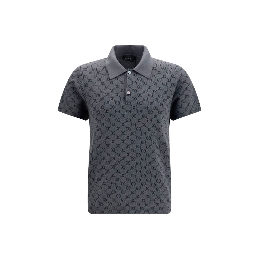 Gucci Gray Polo Shirt - Designer Couture Elegance in Silk
